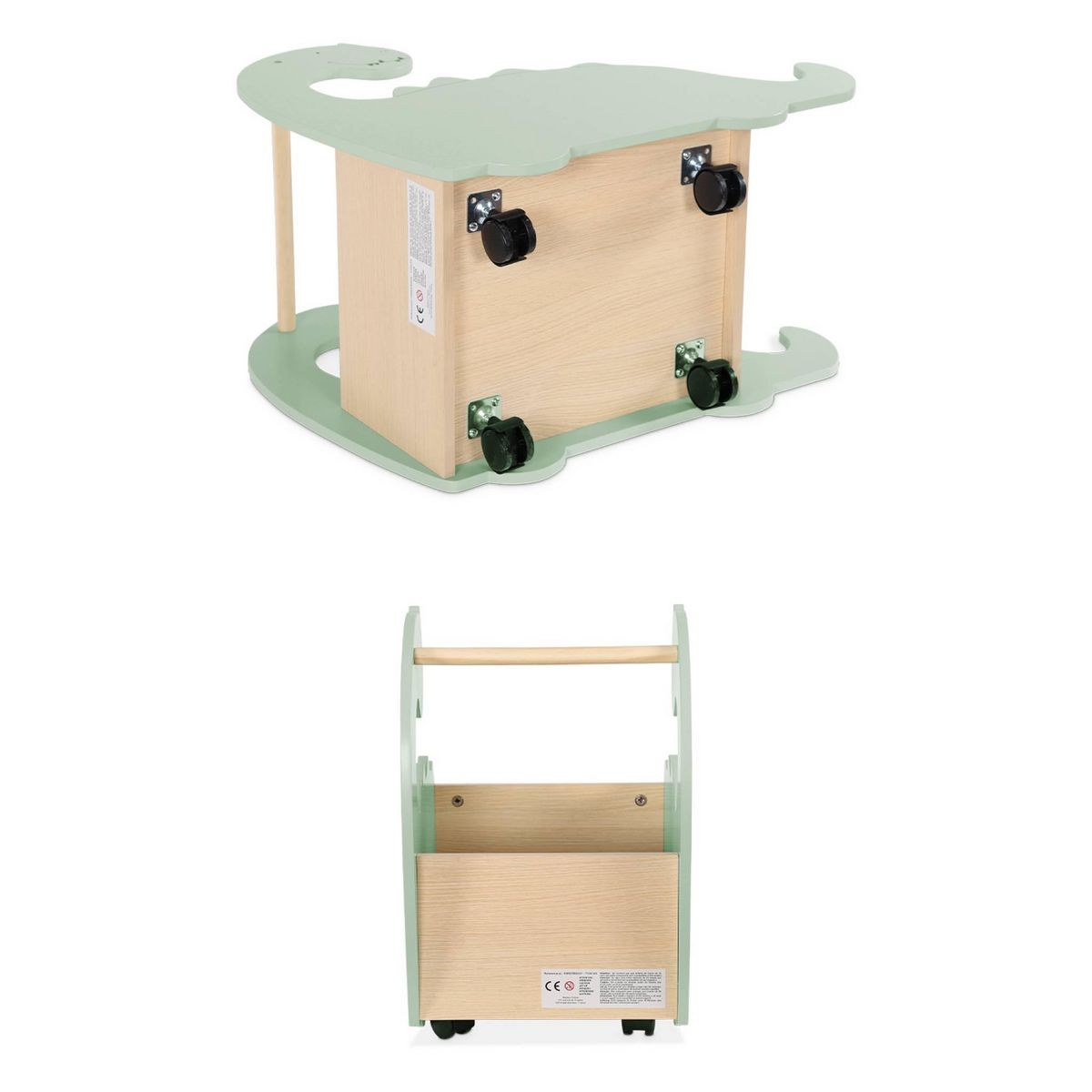 SWEEEK Coffre à jouets avec roulettes. pour enfant dinosaure