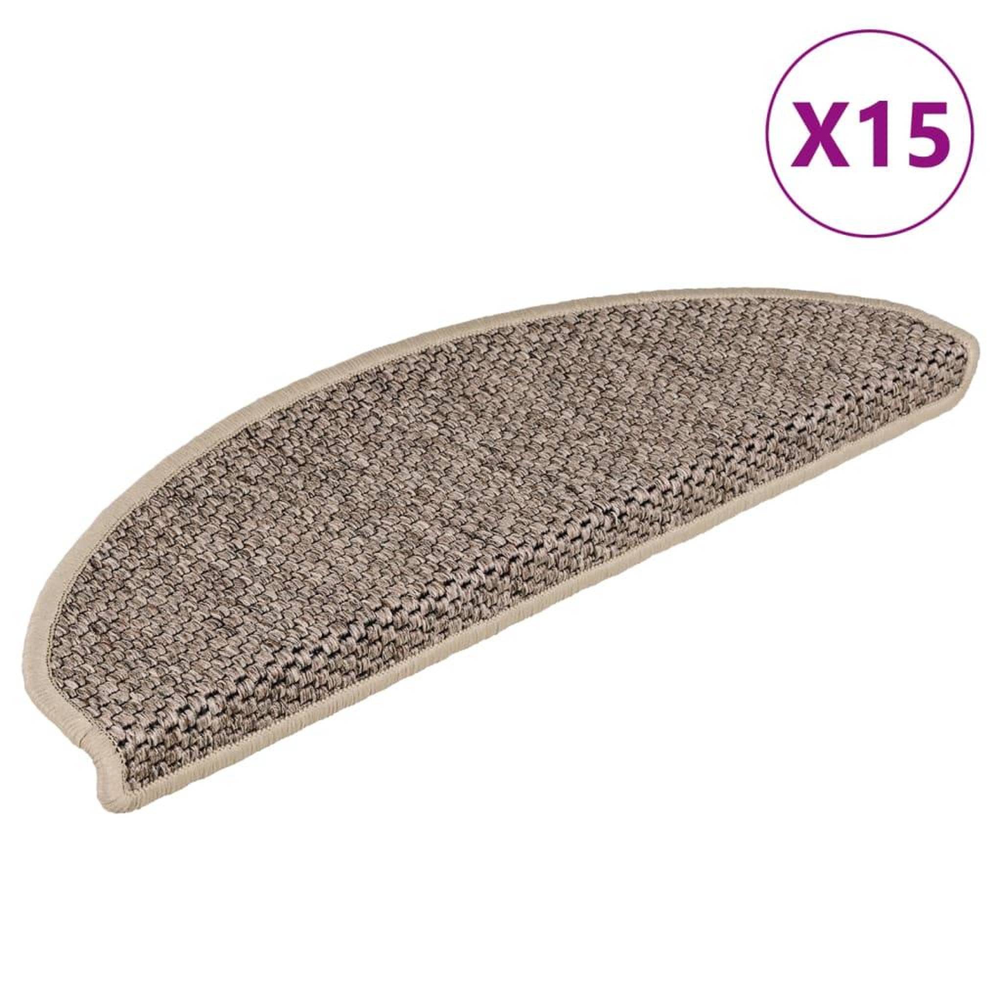 Voir la diapositive 2 : VIDAXL Tapis d'escalier autocollants 15 pcs 65x21x4 cm Beige fonce