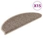Voir la diapositive 2 : VIDAXL Tapis d'escalier autocollants 15 pcs 65x21x4 cm Beige fonce