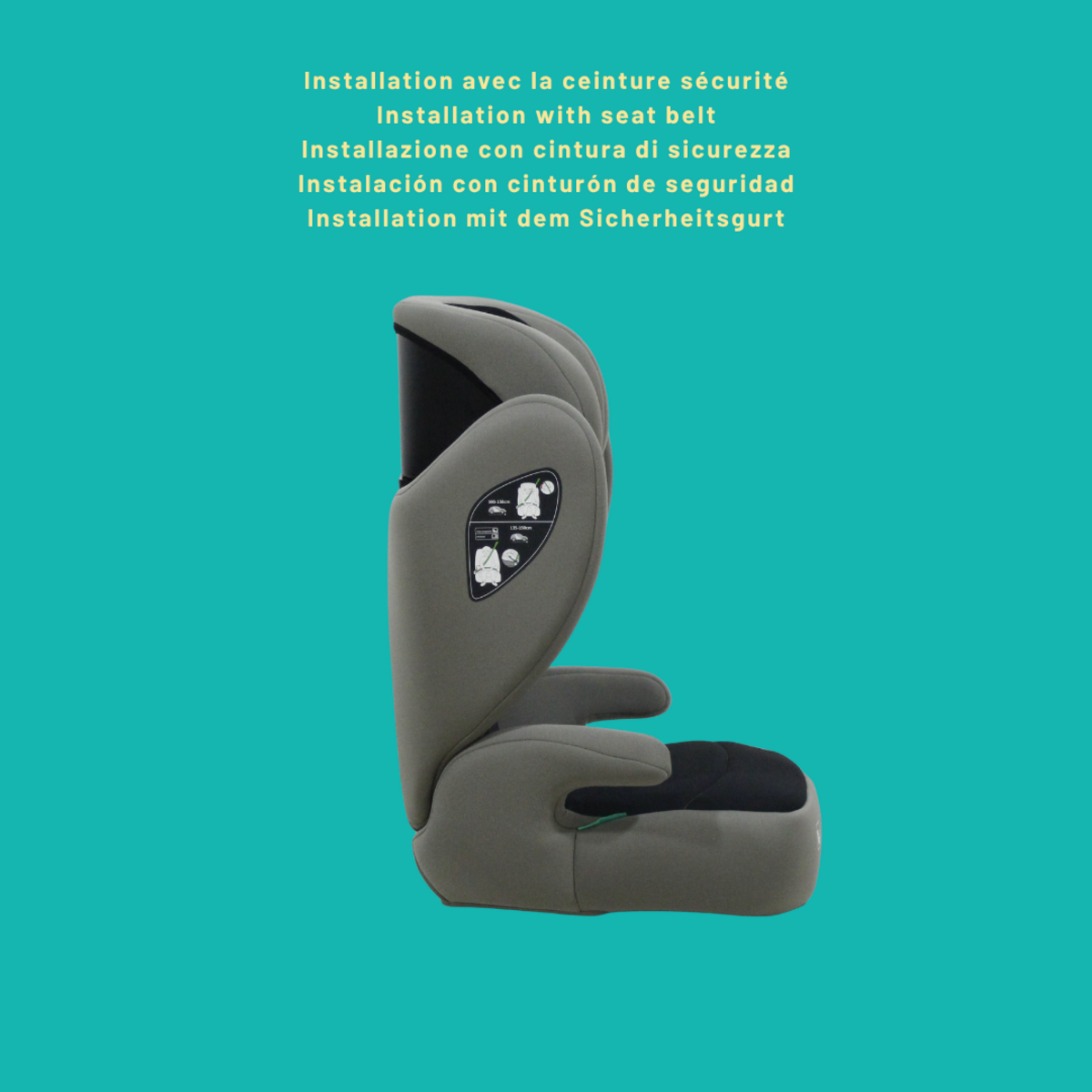 NANIA NANIA Siège auto enfant Belem 2 en 1 I-size 100-150 cm-Groupe 2/3- environ 4-12 ans -Rehausseur siège auto pour enfant avec Protection Latérale - Appui-tête Réglable-Housse confort