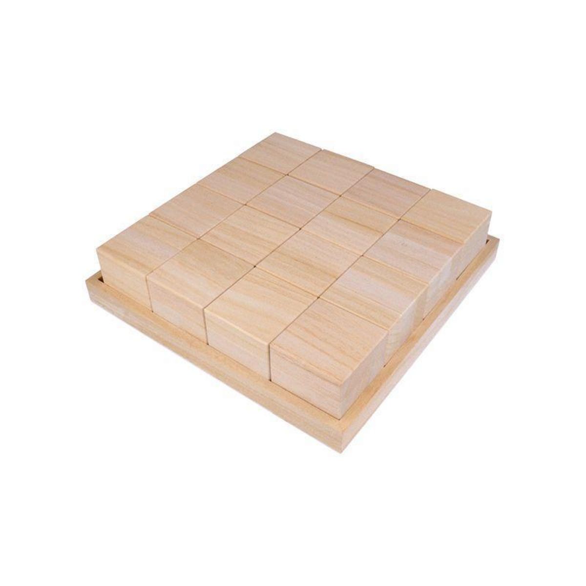 Artemio Plateau avec 16 cubes en bois - 26,5 x 26,5 x 6,5 cm