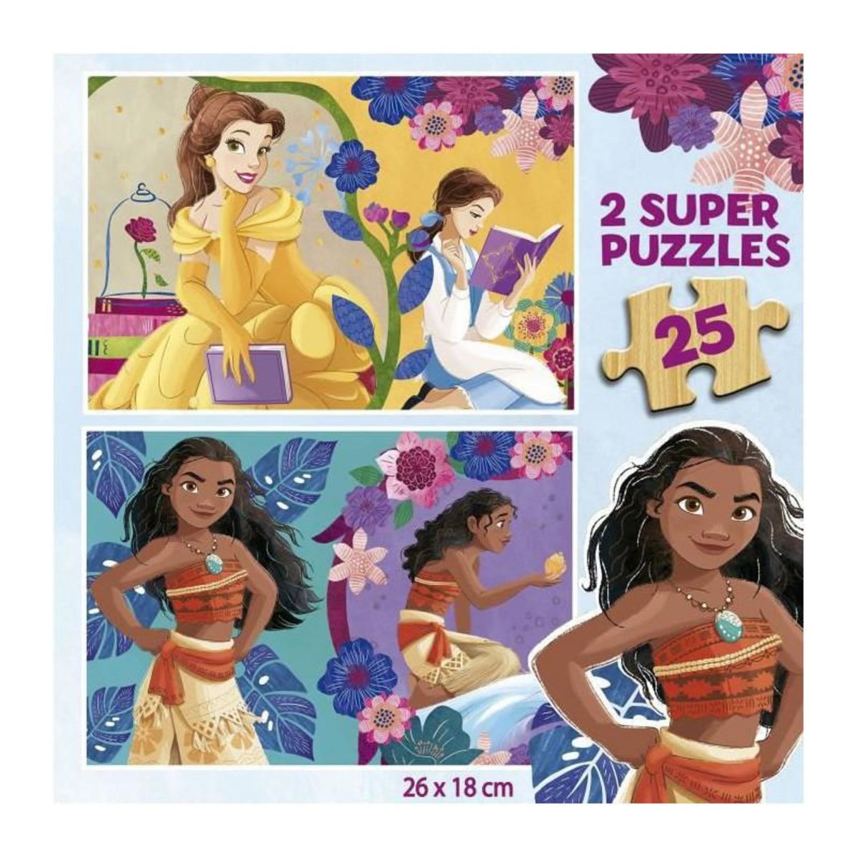 EDUCA Puzzles 2 X 25 pcs Princesses Disney en bois