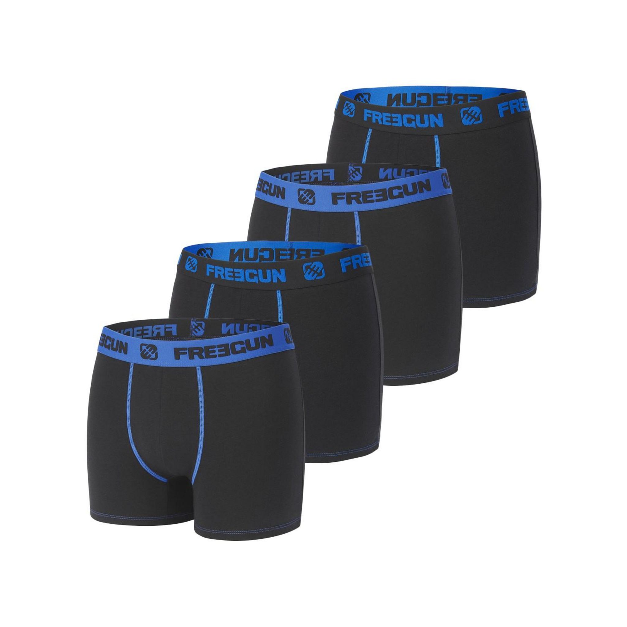 Lot De 4 Boxers Ajustés FREEGUN Homme - Collection Asterix & Obelix, 92% Polyester 8% élasthanne, Doublure Coton