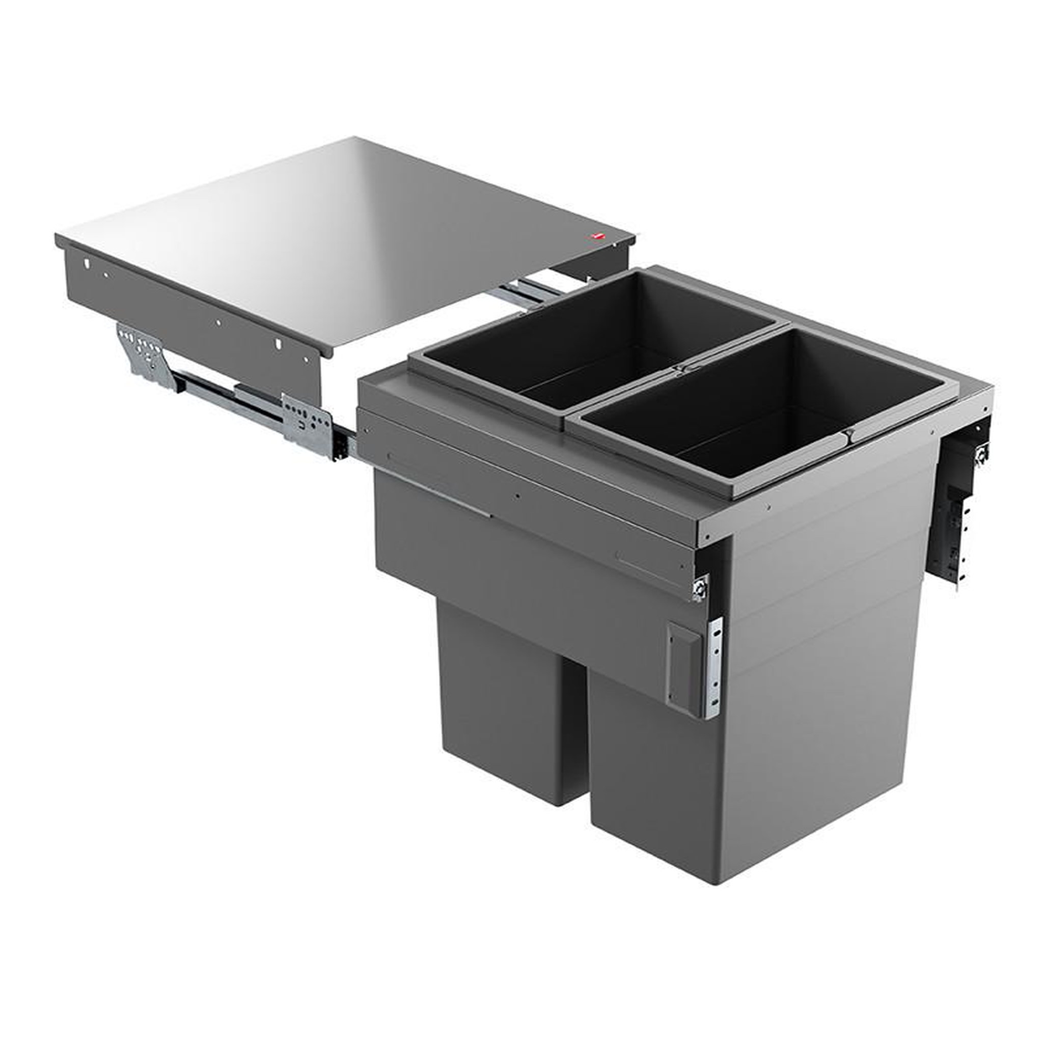 HAILO Poubelle de cuisine tri sélectif 2 bacs encastrable 70l (35+35) hailo as euro cargo 500 nt480