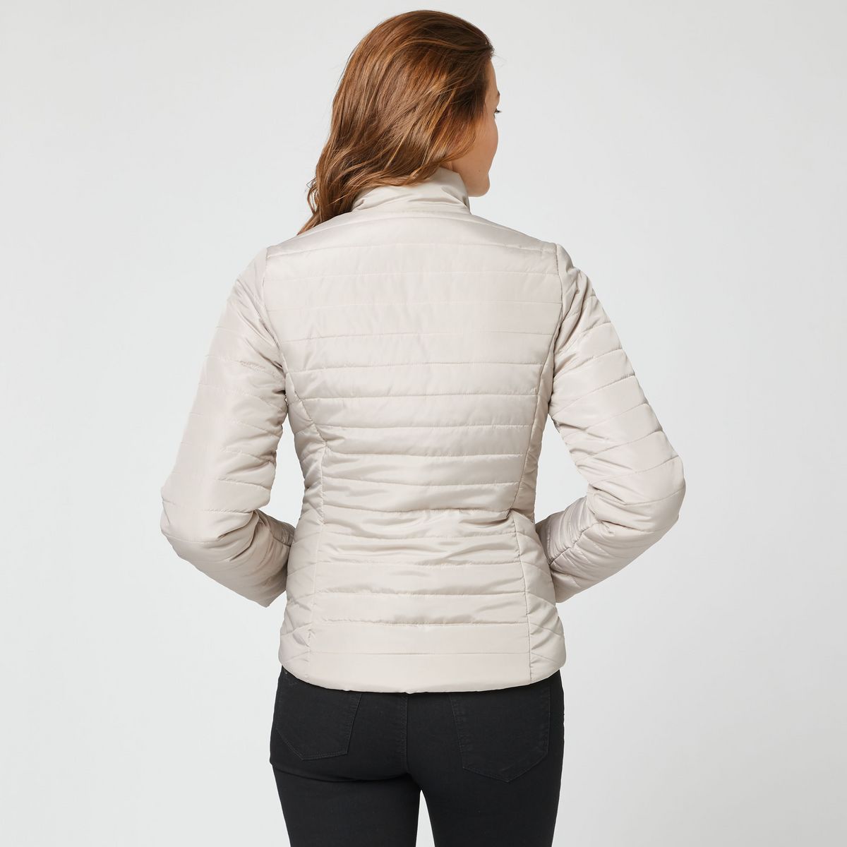 INEXTENSO Doudoune taupe zippé femme