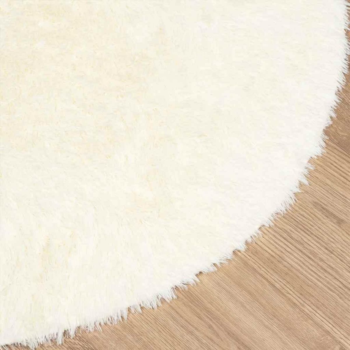 VIDAXL Tapis Shaggy a poils longs NAVARRA creme 100x100 cm polyester
