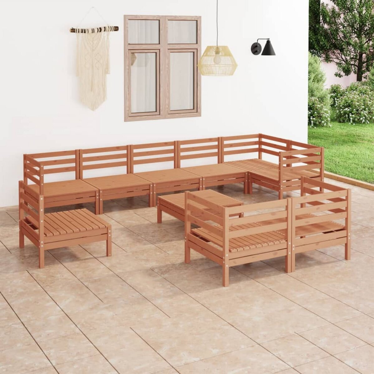 Vidaxl repose-pied de jardin blanc bois de pin massif VIDAXL Pas Cher 