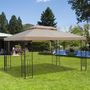 Voir la diapositive 2 : OUTSUNNY Toile de rechange pour pavillon tonnelle tente 3 x 4 m polyester haute densité 180 g/m² beige