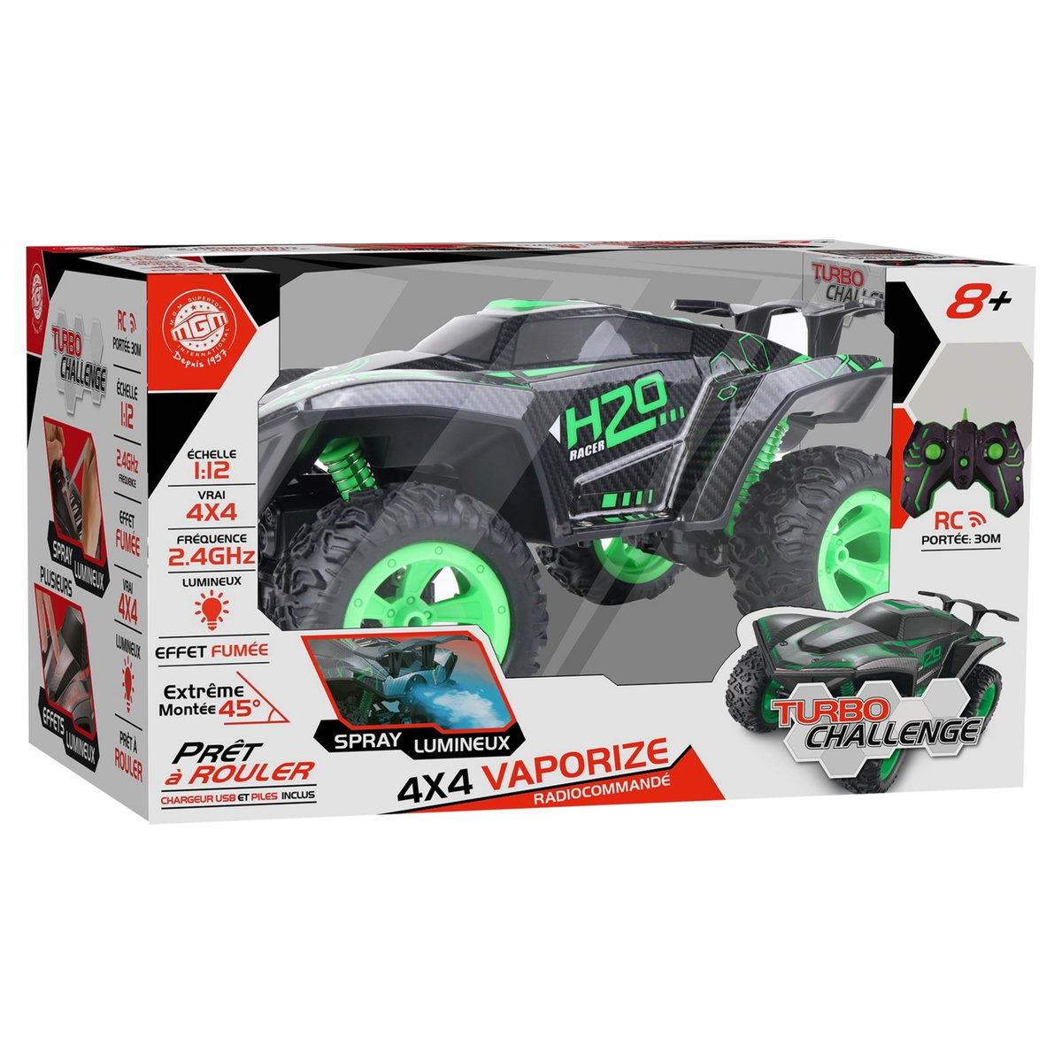 Voiture radiocommandée 4x4 avec spray 1/12e