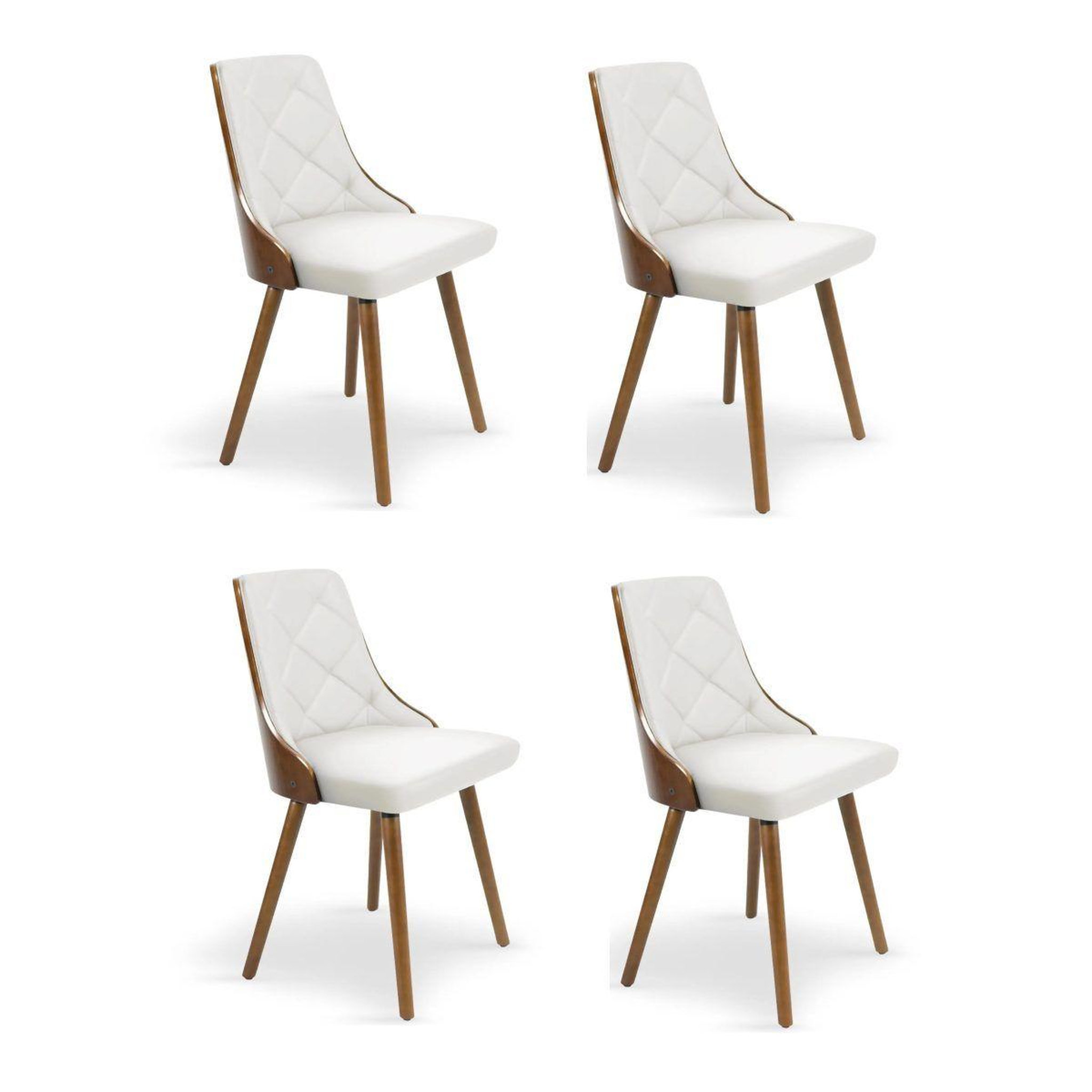 Paris Prix Lot de 4 chaises scandinave  cargo  79cm noisette & blanc