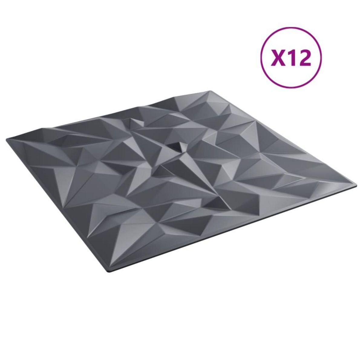 VIDAXL Panneaux muraux 12 pcs gris 50x50 cm XPS 3 m² amethyste