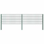 VIDAXL Panneau de cloture avec poteaux en fer 349 x 80 cm Vert
