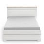 Voir la diapositive 3 : Demeyere Lit adulte COTTAGE 140x190/200 cm - Mélamine blanc et décor chene Kronberg - 2 Tiroirs- L 153,40 x P 214,70 x H 102,20 cm -