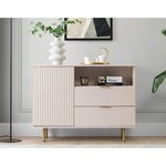 BEST MOBILIER Monica - buffet - beige - 2 tiroirs, 1 porte et 1 niche - 107 cm. Coloris disponibles : Beige