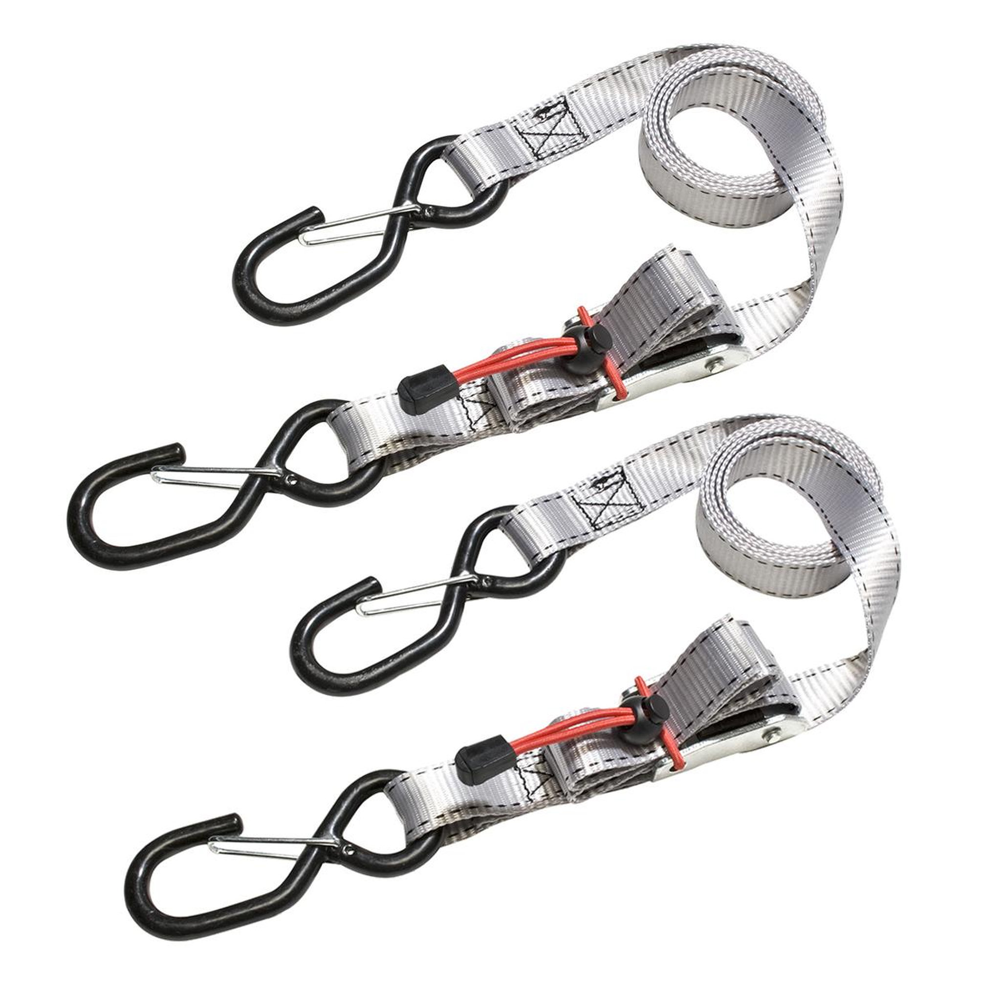Master lock 3113eurdat sangle d'arrimage avec crochets et boucle, gris, 1,80m x 25mm sangle, pack de 2