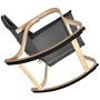 Voir la diapositive 6 : tectake Fauteuil à bascule Avec des accoudoirs, cadre en bois de bouleau gris foncé