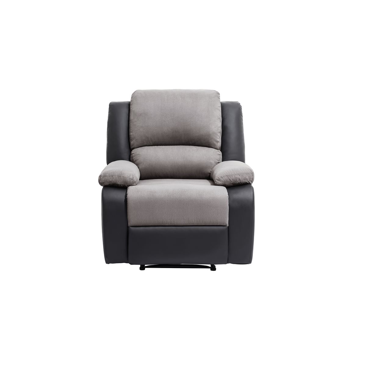 Fauteuil relax manuel HELENE tissu+ pu coloris gris et noir