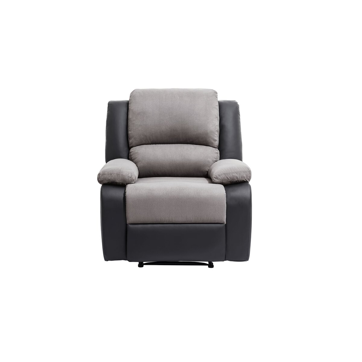 Fauteuil relax manuel HELENE tissu+ pu coloris gris et noir