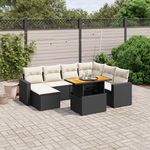 VIDAXL Salon de jardin 8 pcs avec coussins noir resine tressee