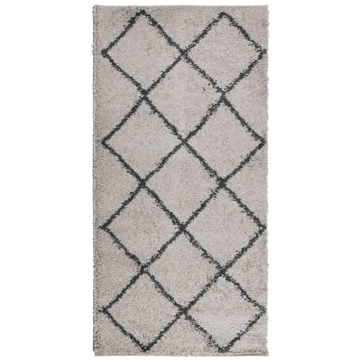 VIDAXL Tapis shaggy a poils longs moderne beige anthracite 100x200 cm