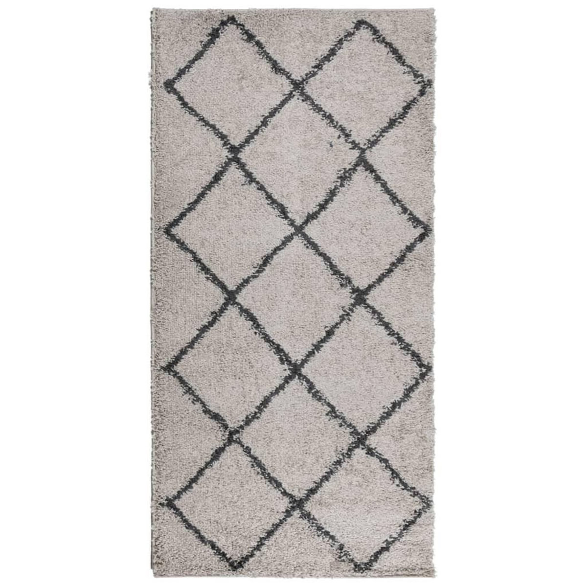 VIDAXL Tapis shaggy a poils longs moderne beige anthracite 100x200 cm
