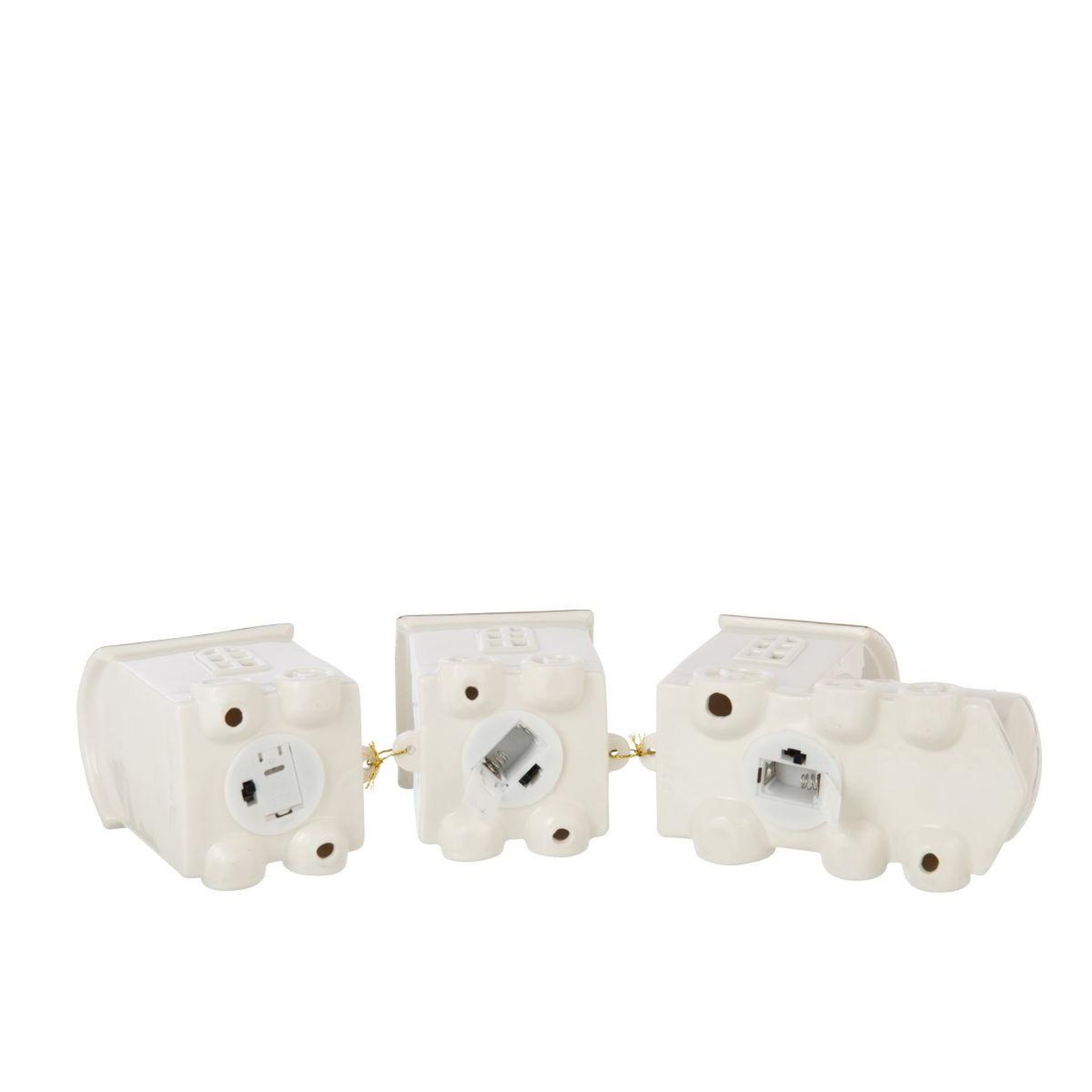Voir la diapositive 3 : J-LINE Train déco à led  2 wagons  30cm blanc
