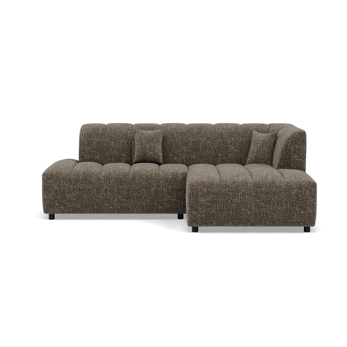 LISA DESIGN Curtis - canapé d'angle droit 4 places sans accoudoir en tissu texturé