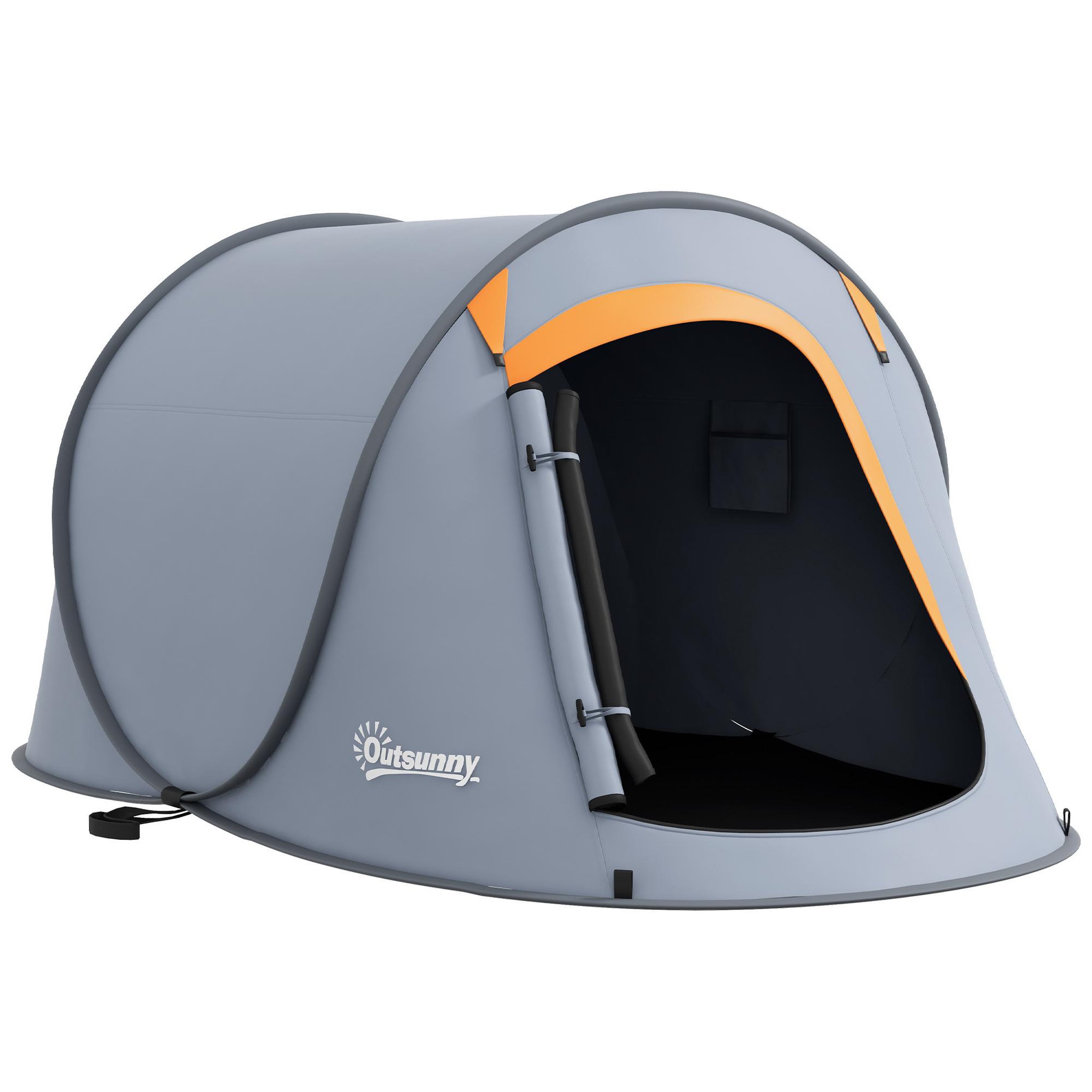 OUTSUNNY Tente de camping automatique pop-up 2-3 pers. étanchéité 2000 mm sac gris
