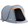 Voir la diapositive 1 : OUTSUNNY Tente de camping automatique pop-up 2-3 pers. étanchéité 2000 mm sac gris