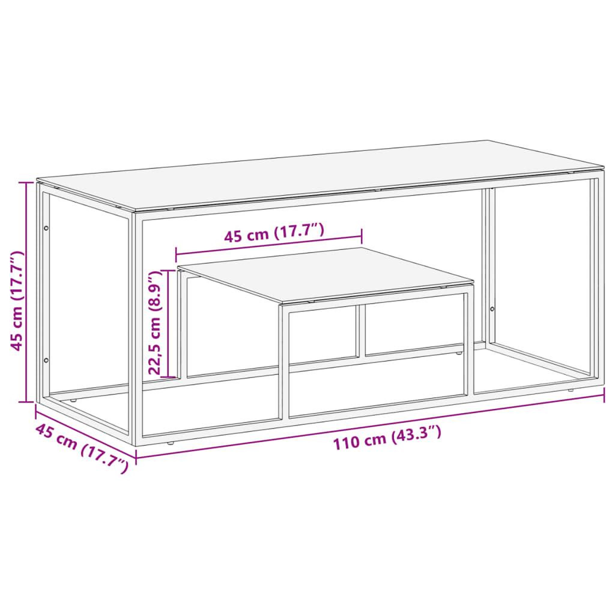 Voir la diapositive 6 : VIDAXL Table basse dore acier inoxydable et verre trempe