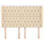Voir la diapositive 3 : VIDAXL Tete de lit avec oreilles Creme 147x23x118/128 cm Tissu
