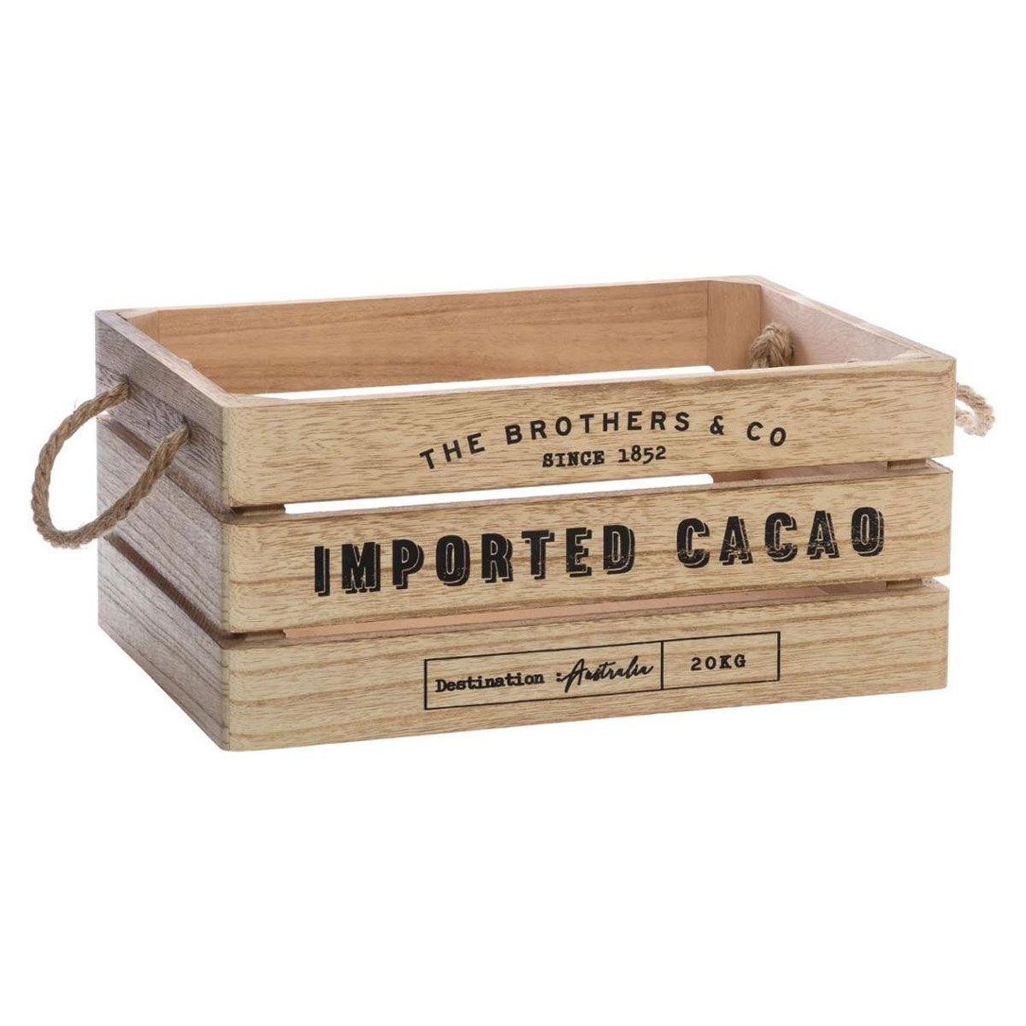 Voir la diapositive 3 : ATMOSPHERA Lot de 3 cagettes en bois  brothers  35cm naturel