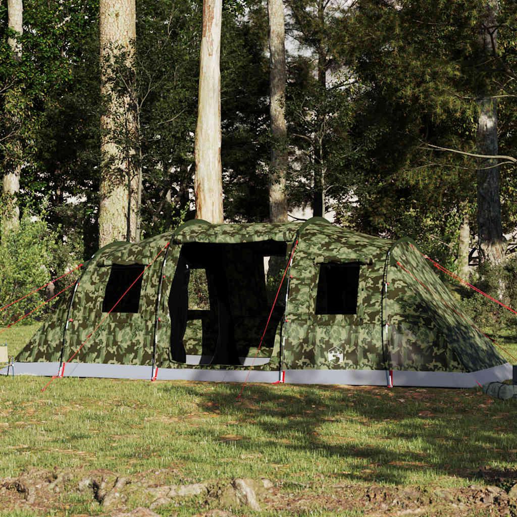 VIDAXL Tente familiale tunnel 6 personnes camouflage impermeable