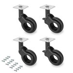 EMUCA SRL Kit roulettes Hole 2 avec platine de montage, Ø 50 mm, Peint en noir