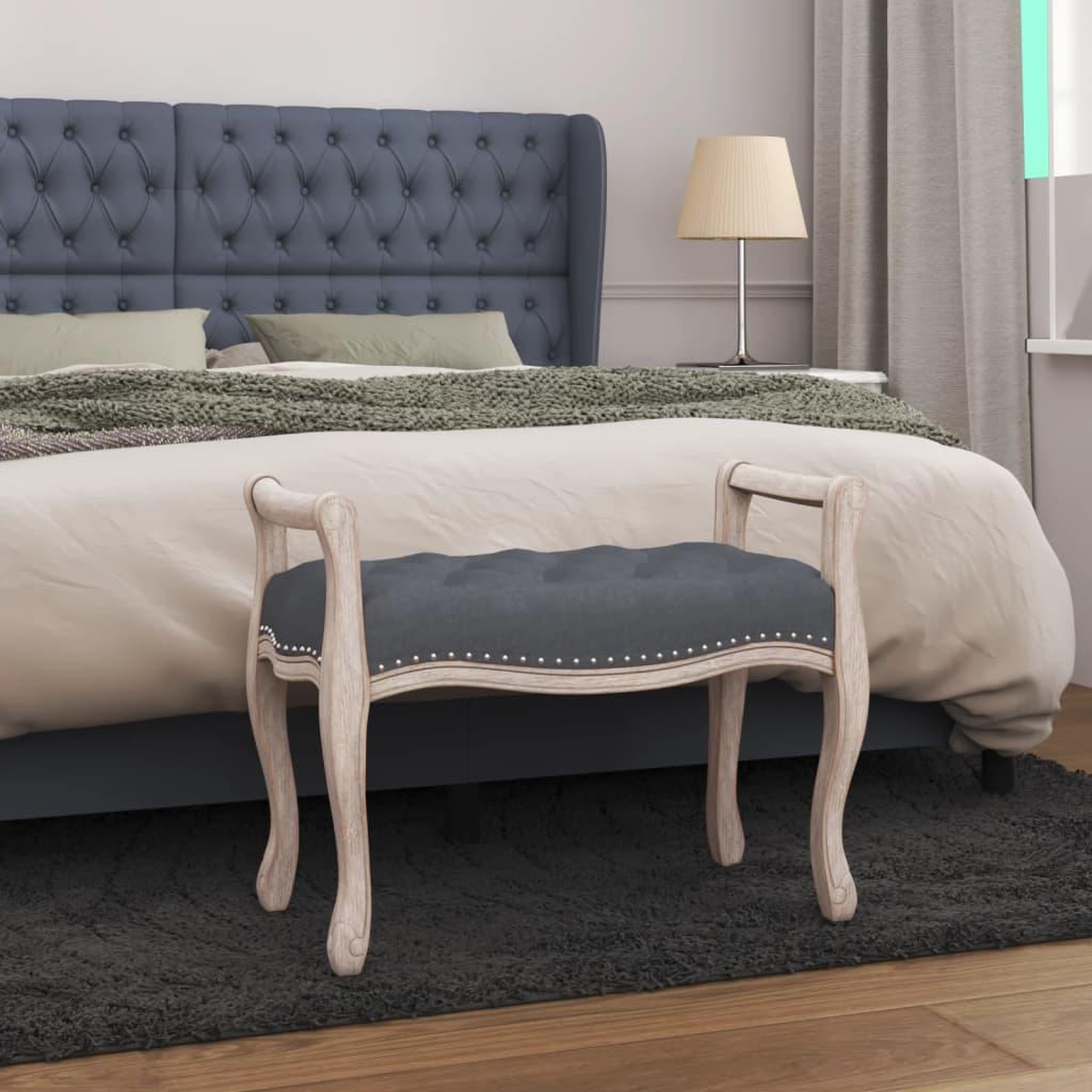 Voir la diapositive 1 : VIDAXL Banc Gris fonce 80x45x60 cm Velours