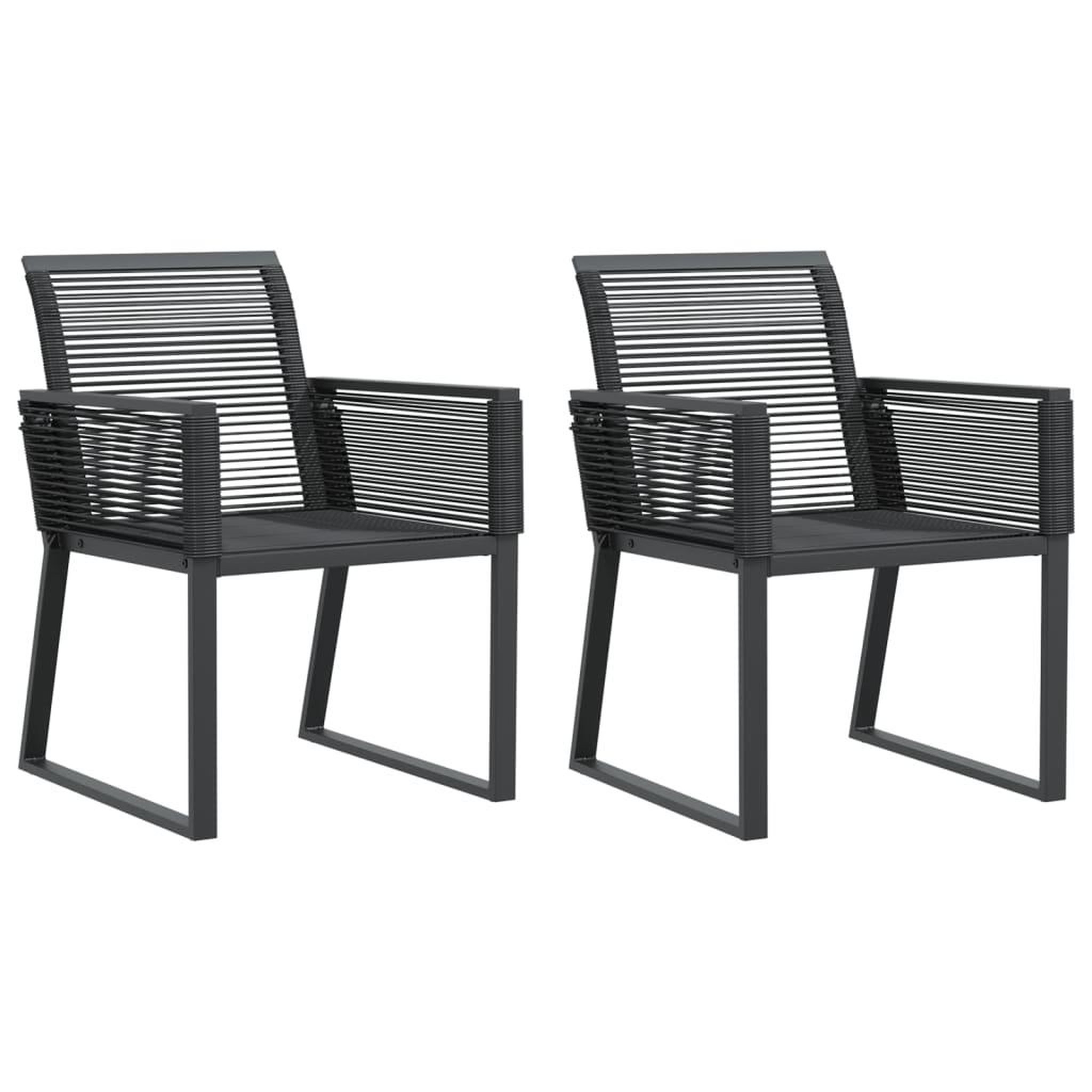Voir la diapositive 2 : VIDAXL Chaises de jardin lot de 2 Noir Resine tressee