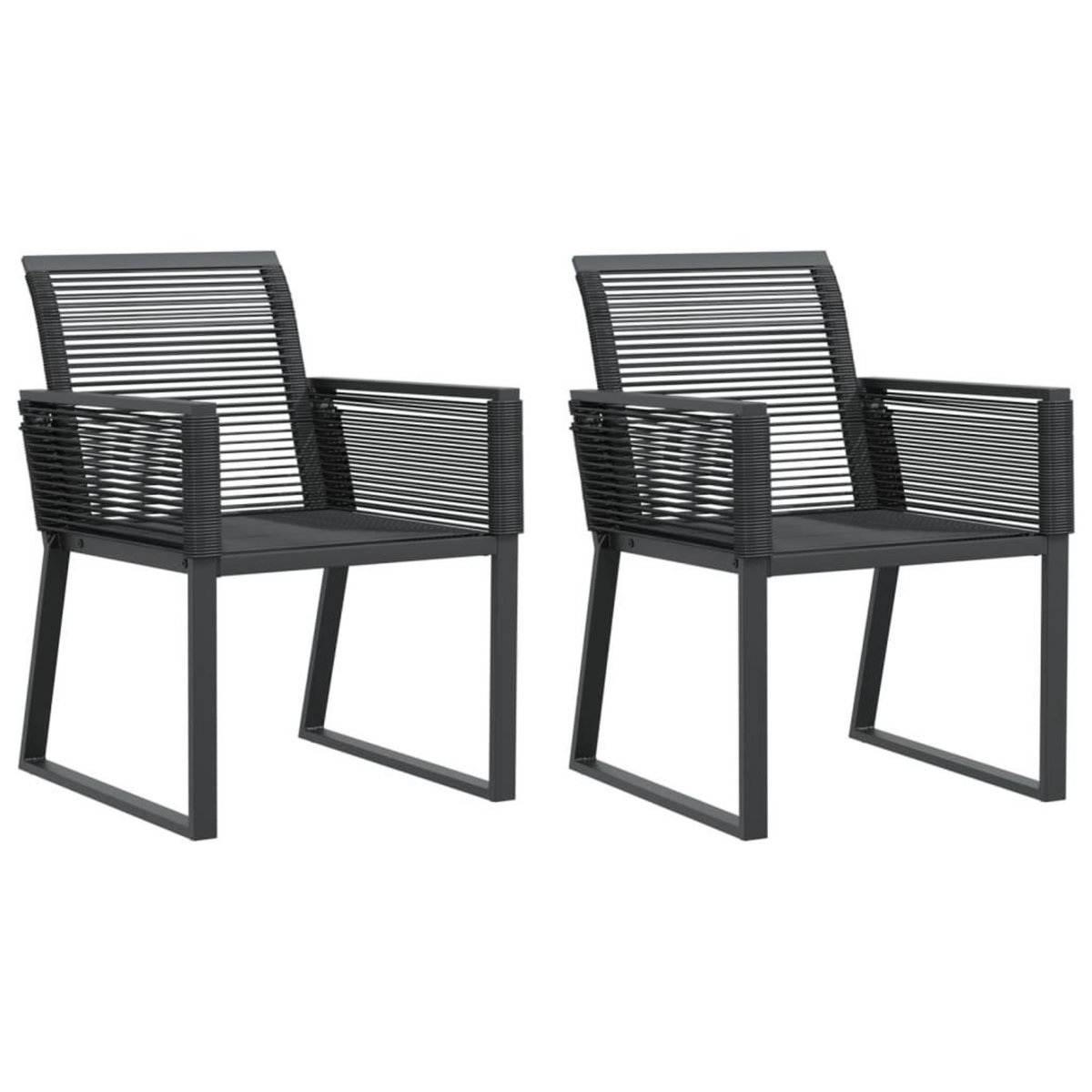 VIDAXL Chaises de jardin lot de 2 Noir Resine tressee