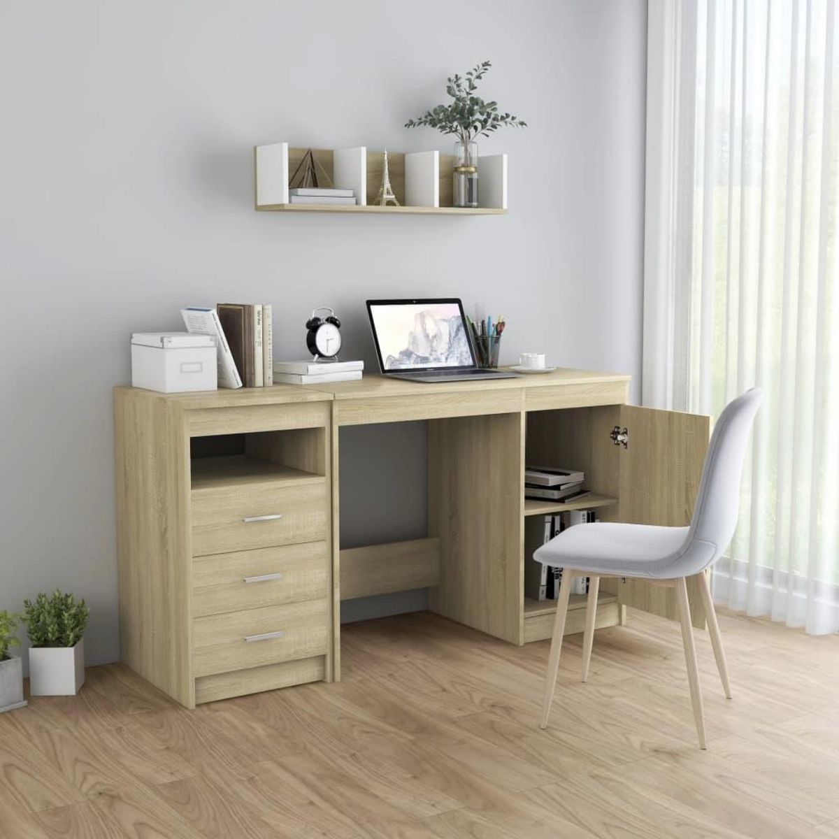 VIDAXL Bureau Chene sonoma 140x50x76 cm Bois d'ingenierie