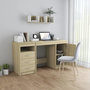 Voir la diapositive 3 : VIDAXL Bureau Chene sonoma 140x50x76 cm Bois d'ingenierie