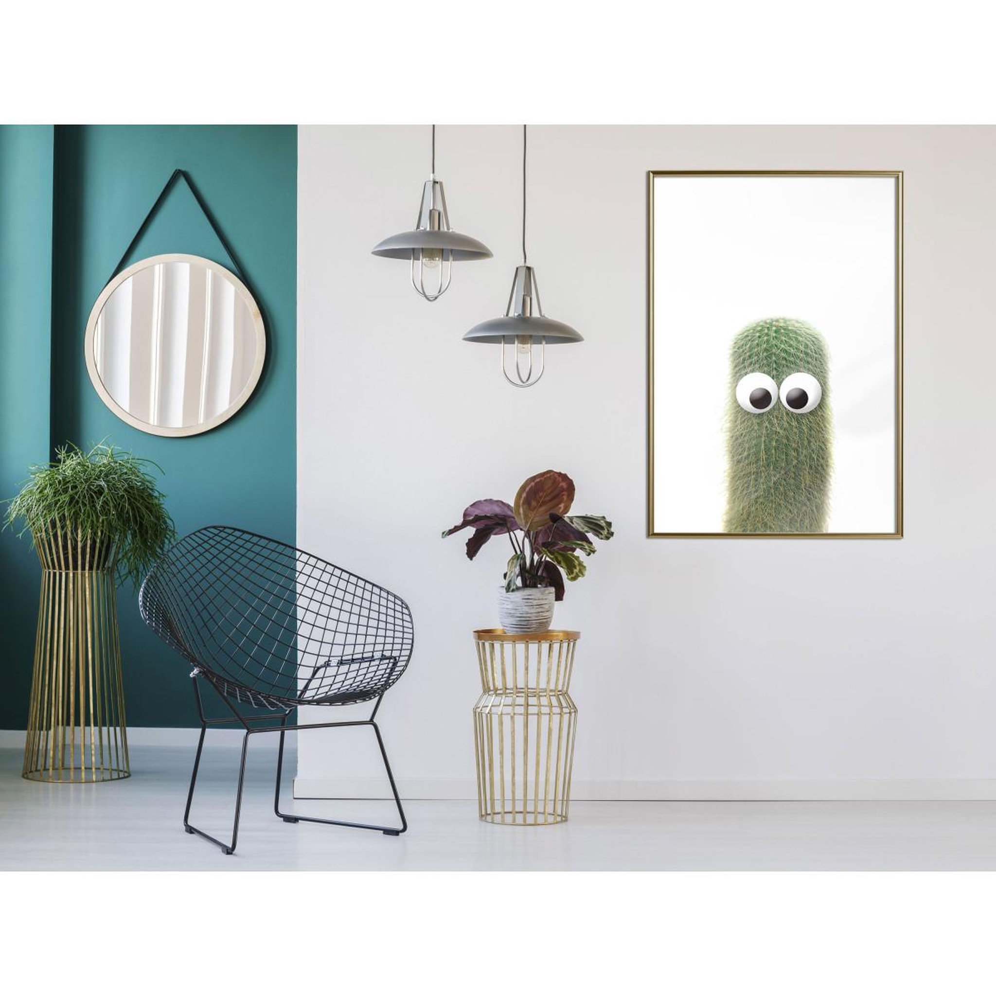Voir la diapositive 2 : Paris Prix Affiche Murale Encadrée  Funny Cactus IV