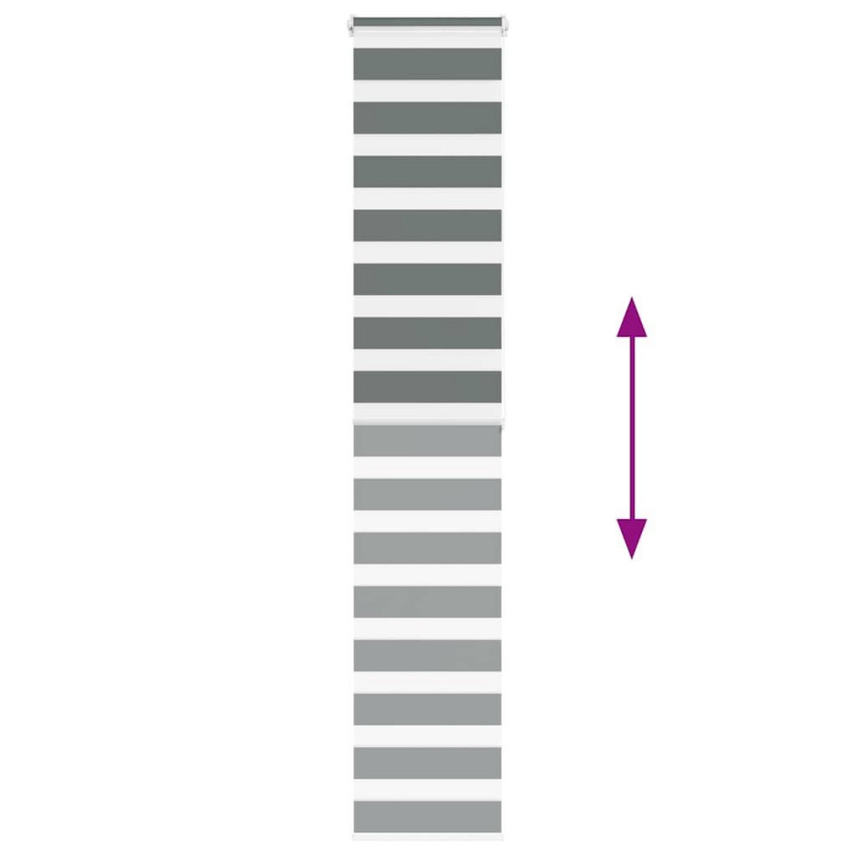 VIDAXL Store zebre gris fonce largeur du tissu 40,9 cm polyester