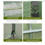 Voir la diapositive 6 : OUTSUNNY Serre de jardin tunnel 16,64 m² acier galvanisé renforcé diamètre 2,4 cm + PE haute densité fenêtres porte vert