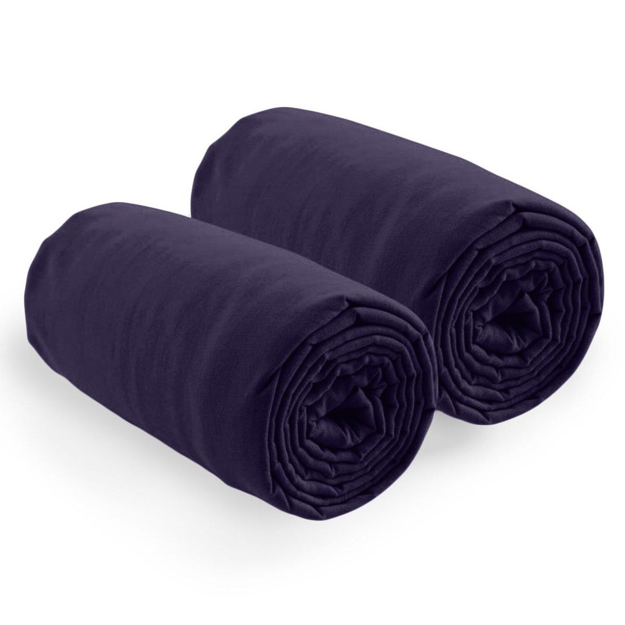 Voir la diapositive 2 : Home collection 2 draps housse bonnet 35cm 100% coton 57fils