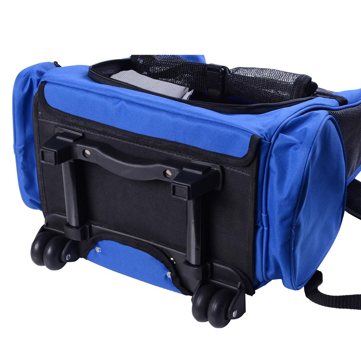 PAWHUT 2 en 1 trolley chariot sac à dos sac de transport à roulettes pour chien chat