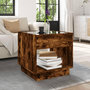 Voir la diapositive 4 : VIDAXL Table basse avec LED Infinity chene fume 50x50x50 cm