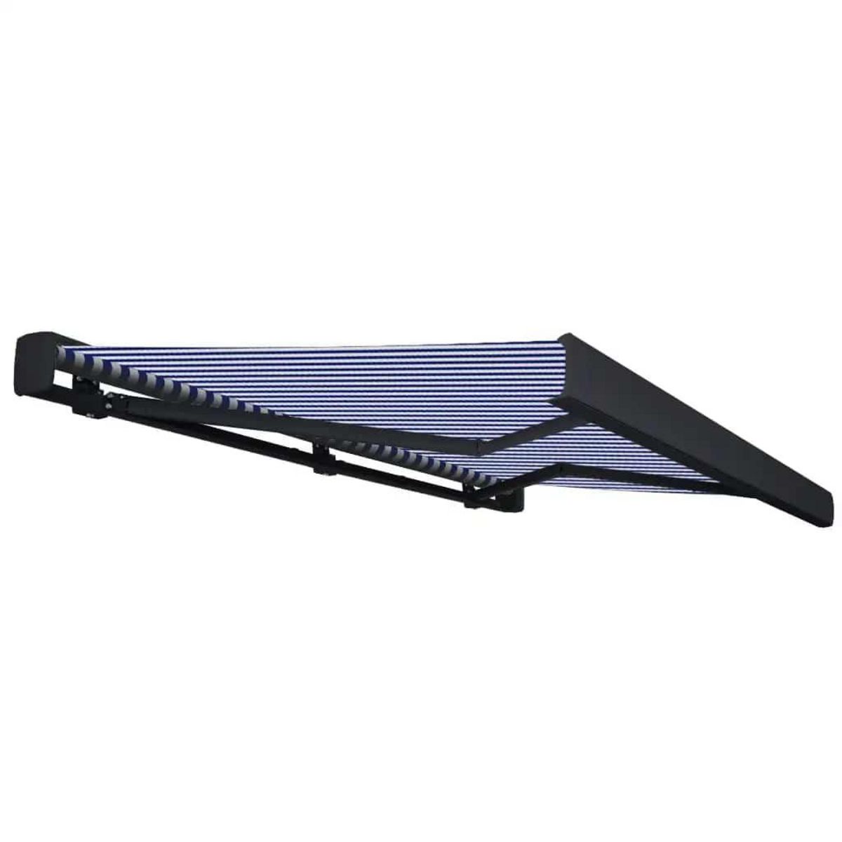 VIDAXL Store a cassette motorise 350x250 cm Bleu et blanc