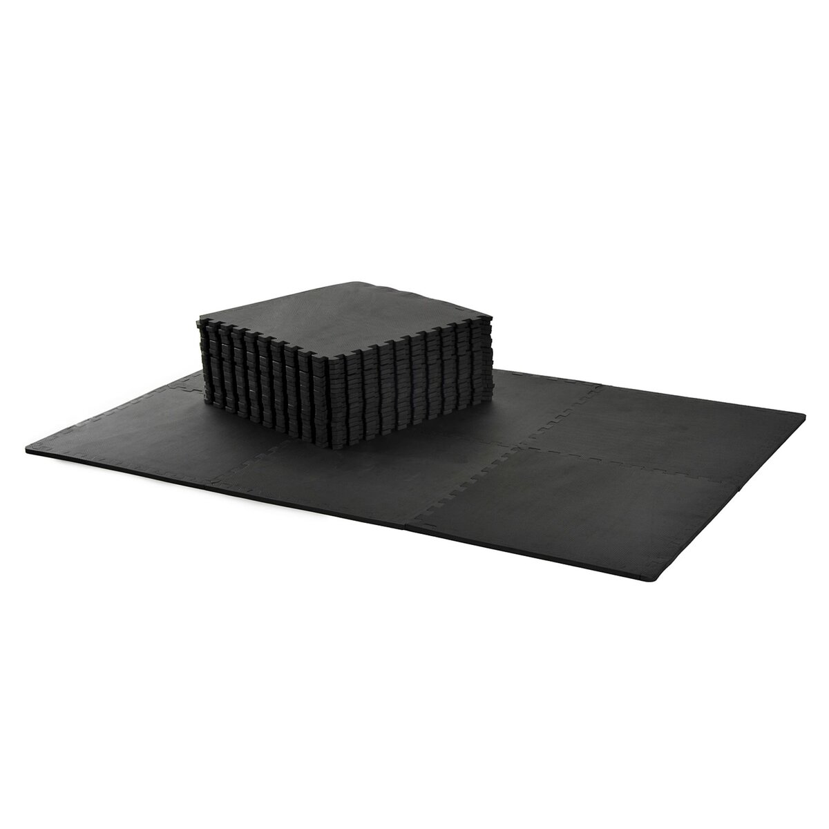 HOMCOM Tapis en mousse de protection sol tapis de fitness 62 cm x 62 cm x 1 cm avec bordures tapis puzzle 25 pièces 9,3 m² de surface noir