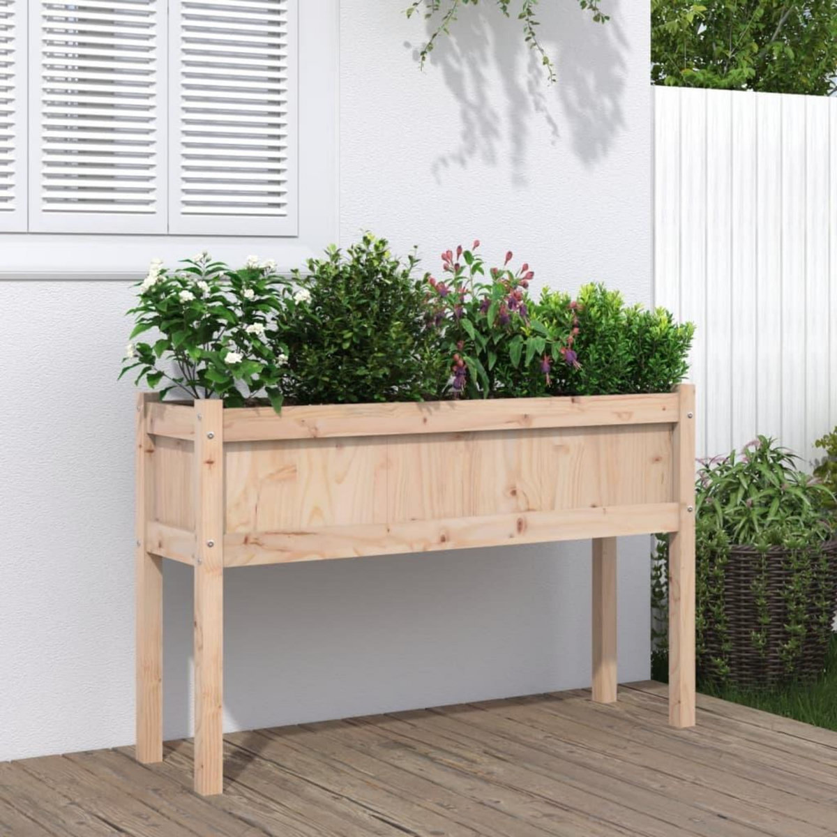 VIDAXL Jardinieres avec pieds 110x31x70 cm bois de pin massif