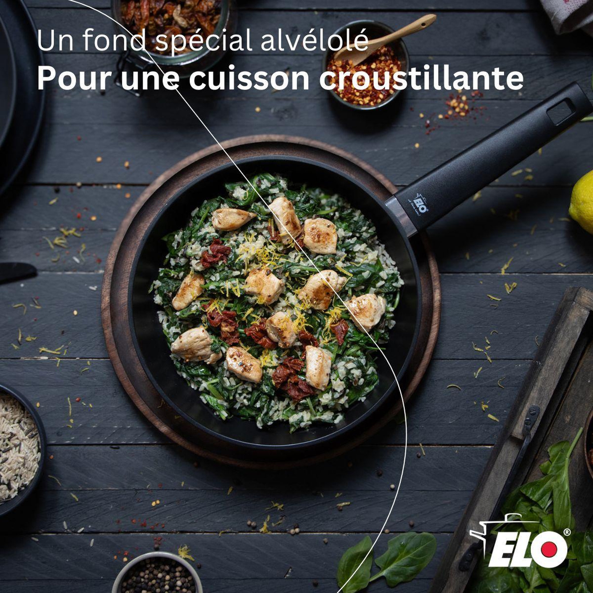 Voir la diapositive 4 : ELO Poêle 24 cm antiadhésive sans pfas elo smart wave