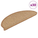 VIDAXL Tapis d'escalier autocollants 30 pcs 65x21x4 cm sisal